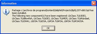 AjpdSoft Instalar componentes Delphi - Instalacin finalizada
